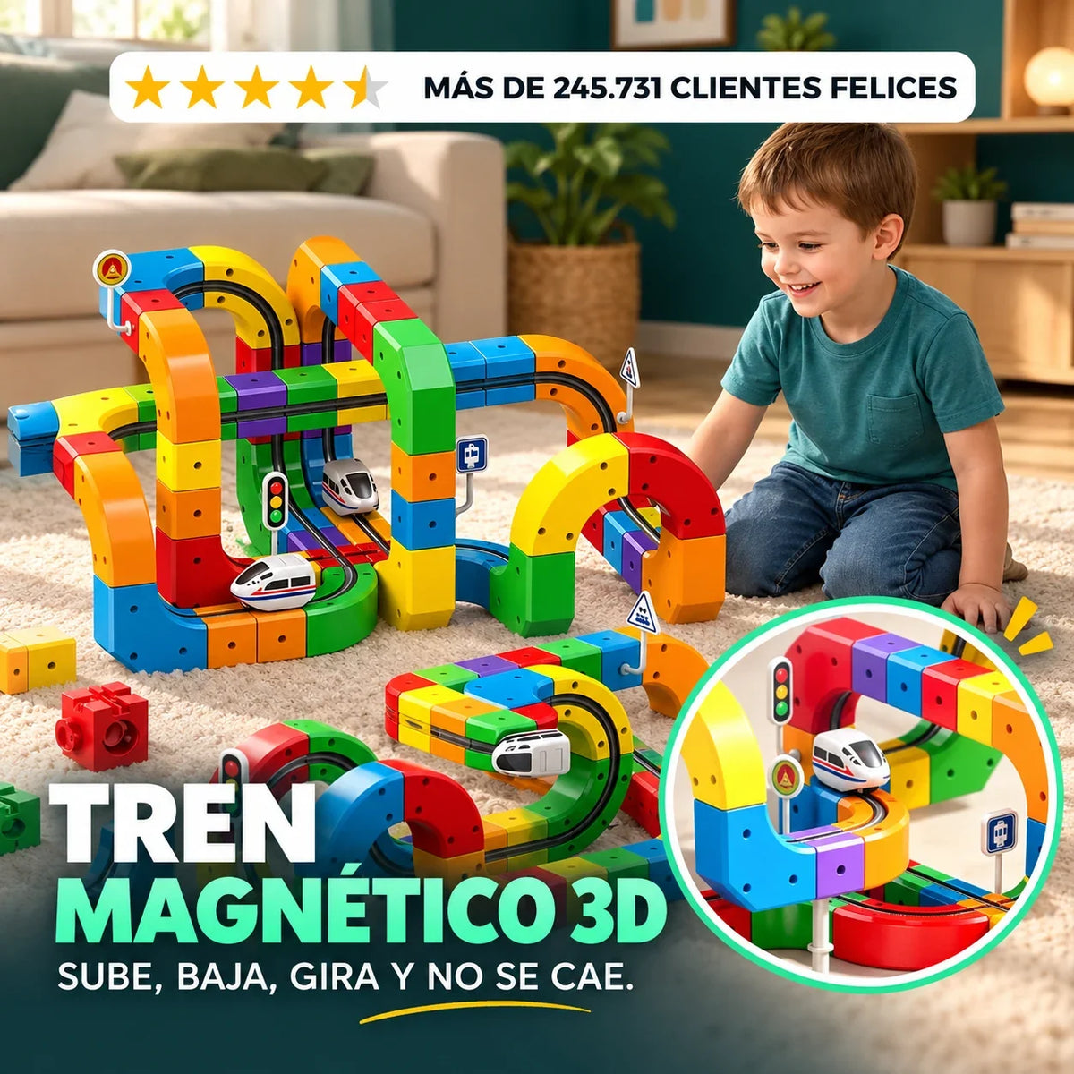 Tren magnético 3D en movimiento